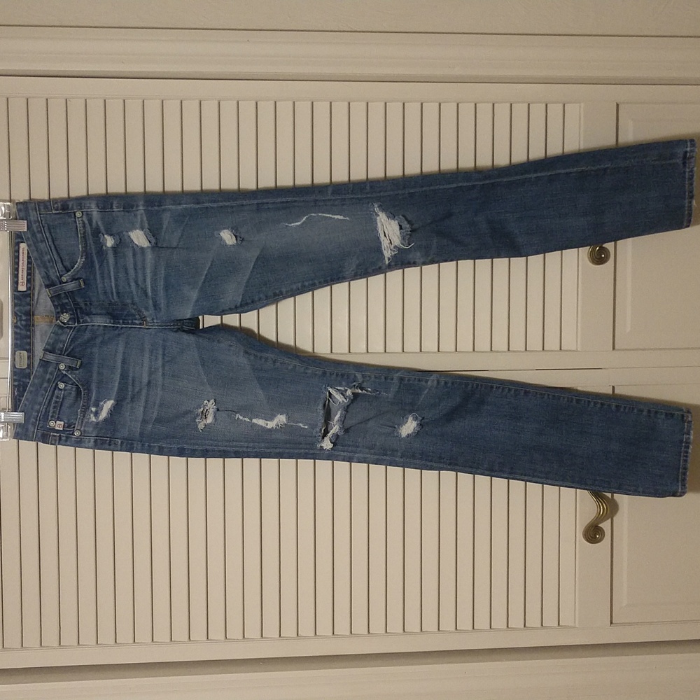 AG Adriano Goldschmied Premiere Skinny Straight Distressed Jeans Size 26 - Picture 3 of 12